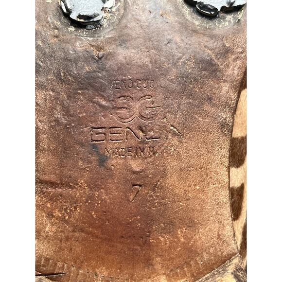 RARE Handmade Leopard Print Leather Sole Walter Genuin 7 Luxury Fur Golf Shoes - Picture 13 of 13